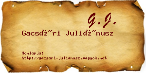 Gacsári Juliánusz névjegykártya
